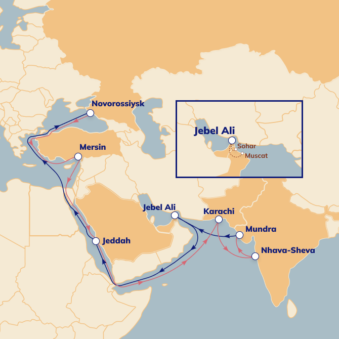 IXS service calling at Mersin
